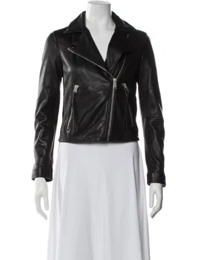 Pre-owned Allsaints Leather Biker Jacket In Black