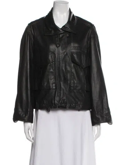 Pre-owned Allsaints Leather Biker Jacket In Black