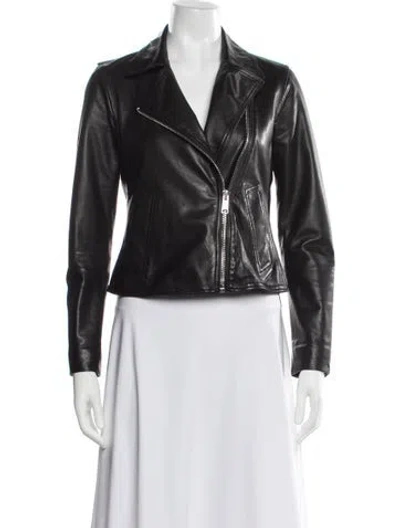 Pre-owned Allsaints Leather Biker Jacket In Black