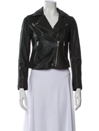 Pre-owned Allsaints Leather Biker Jacket In Black