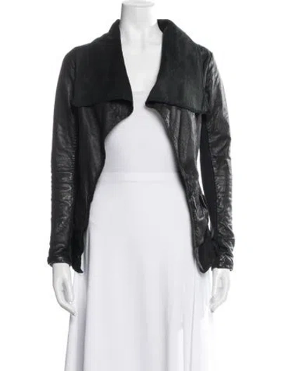 Pre-owned Allsaints Leather Biker Jacket In Black