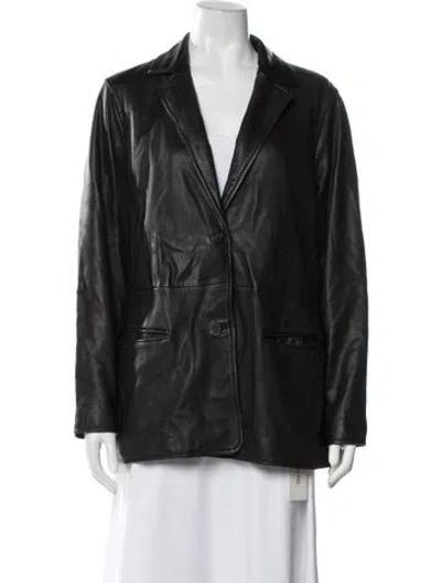 Pre-owned Allsaints Leather Biker Jacket In Black