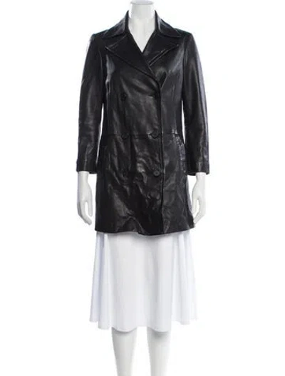 Pre-owned Allsaints Leather Biker Jacket In Black