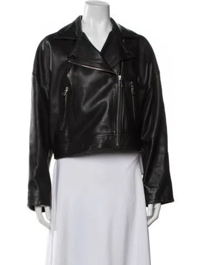 Pre-owned Allsaints Leather Biker Jacket In Black