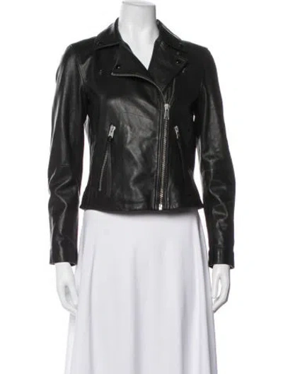 Pre-owned Allsaints Leather Biker Jacket In Black