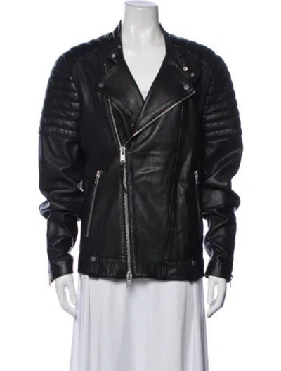 Pre-owned Allsaints Leather Biker Jacket In Black