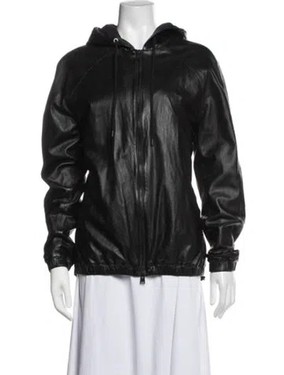 Pre-owned Allsaints Leather Biker Jacket In Black