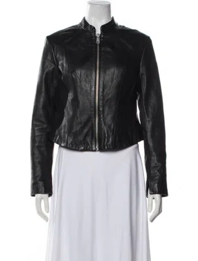 Pre-owned Allsaints Leather Biker Jacket In Black