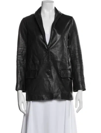 Pre-owned Allsaints Leather Biker Jacket In Black