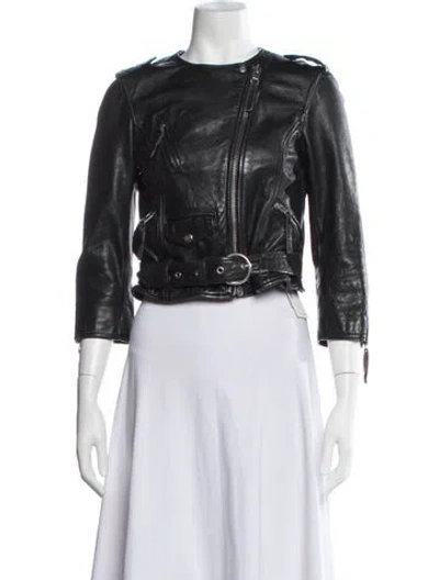Pre-owned Allsaints Leather Biker Jacket In Black