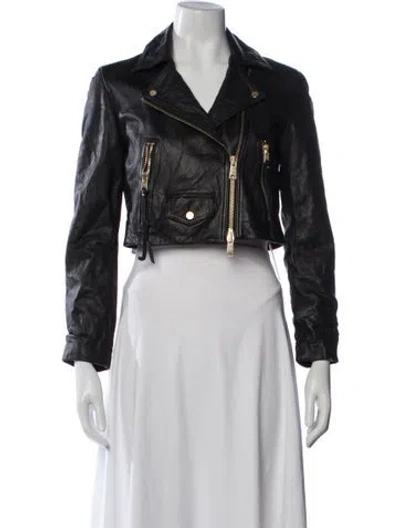Pre-owned Allsaints Leather Biker Jacket In Black