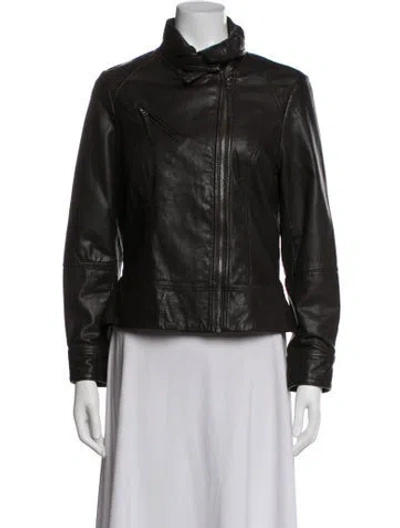 Pre-owned Allsaints Leather Biker Jacket In Black