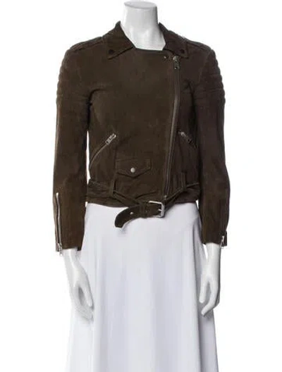 Pre-owned Allsaints Leather Biker Jacket In Brown