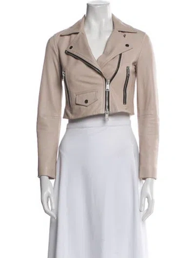 Pre-owned Allsaints Leather Biker Jacket In Brown