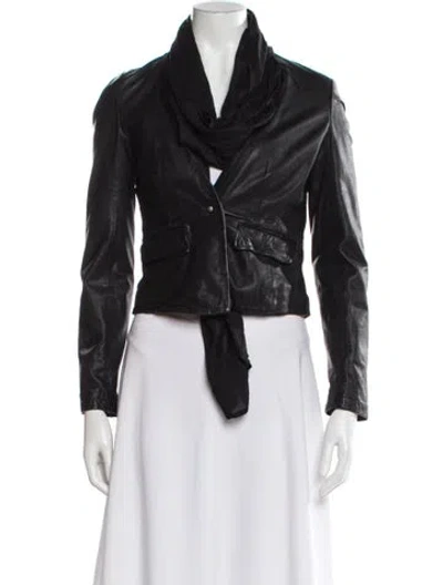 Pre-owned Allsaints Leather Biker Jacket In Brown