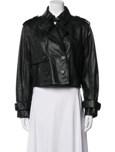 Pre-owned Allsaints Leather Biker Jacket In Green
