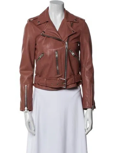 Pre-owned Allsaints Leather Biker Jacket In Multi