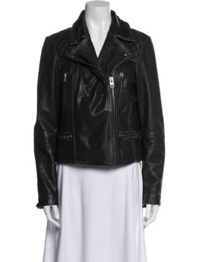 Pre-owned Allsaints Leather Biker Jacket In Multi