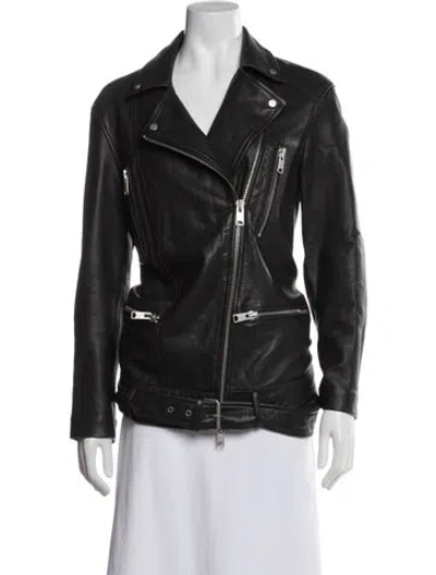 Pre-owned Allsaints Leather Biker Jacket In Multi