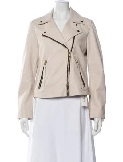 Pre-owned Allsaints Leather Biker Jacket In Neutral