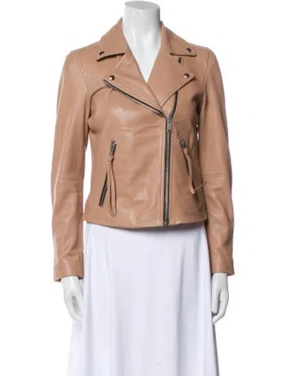 Pre-owned Allsaints Leather Biker Jacket In Pink