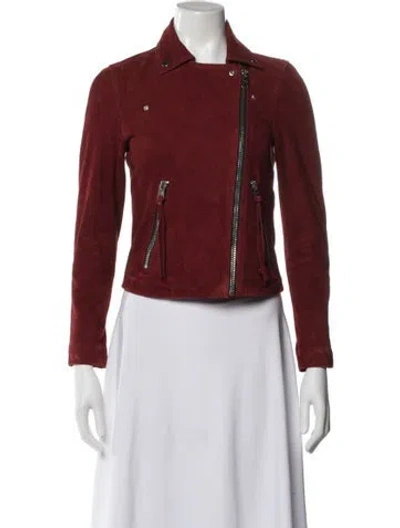 Pre-owned Allsaints Leather Biker Jacket In Red