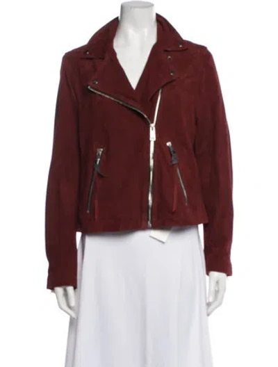 Pre-owned Allsaints Leather Biker Jacket In Red