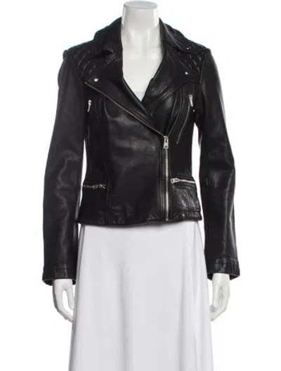 Pre-owned Allsaints Leather Biker Jacket W/ Tags In Black