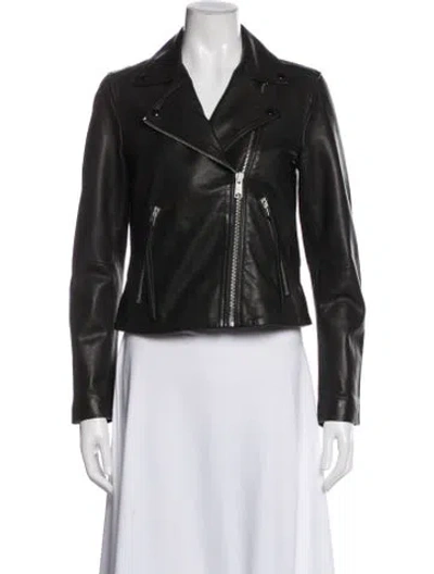 Pre-owned Allsaints Leather Biker Jacket W/ Tags In Black
