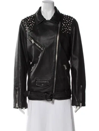 Pre-owned Allsaints Leather Biker Jacket W/ Tags In Black