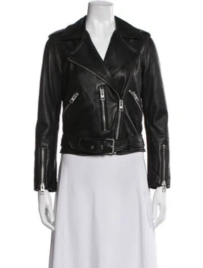 Pre-owned Allsaints Leather Biker Jacket W/ Tags In Black