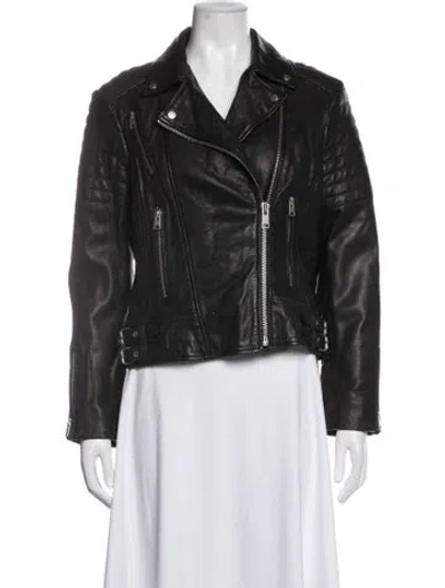 Pre-owned Allsaints Leather Biker Jacket W/ Tags In Black