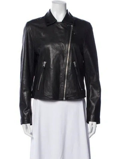 Pre-owned Allsaints Leather Biker Jacket W/ Tags In Black