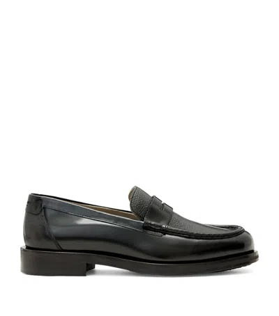 Allsaints Leather Bloom Loafers In Black