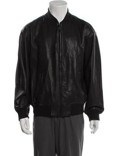 Pre-owned Allsaints Leather Bomber Jacket In Brown