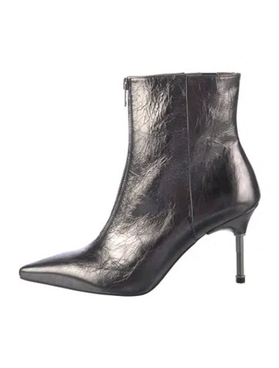 Pre-owned Allsaints Leather Boots In Metallic/silver