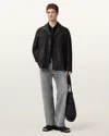 Allsaints Leather Bradwell Boxy Leather Coat In Black