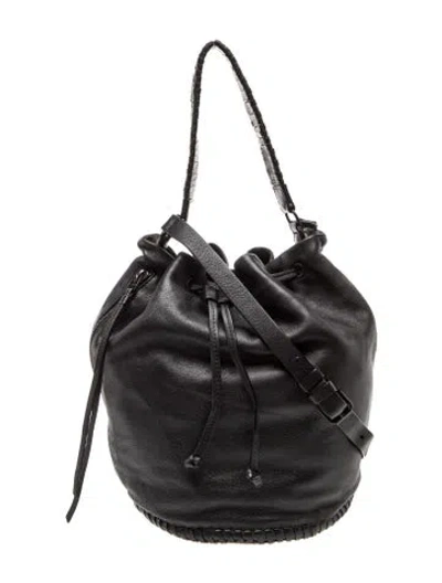 Pre-owned Allsaints Leather Bucket Bag In Black