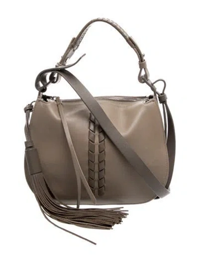 Pre-owned Allsaints Leather Bucket Bag In Gray