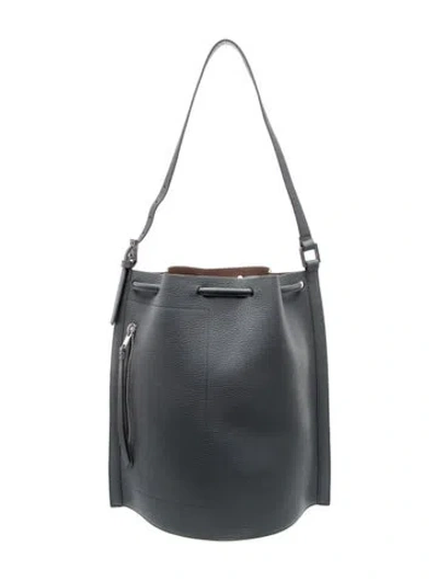 Pre-owned Allsaints Leather Bucket Bag In Gray
