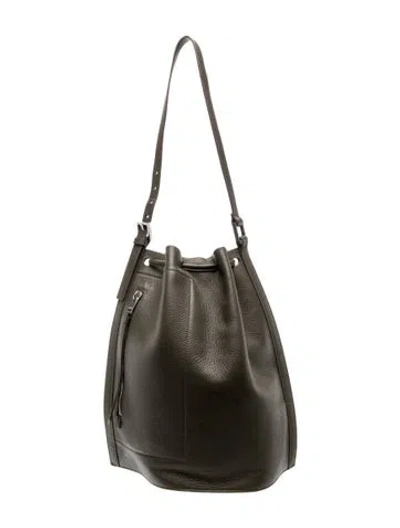 Pre-owned Allsaints Leather Bucket Bag In Green