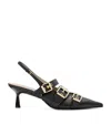 Allsaints Leather Buckled Vivian Slingback Sandals 60 In Black