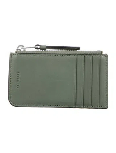 Pre-owned Allsaints Leather Card Holder In Green
