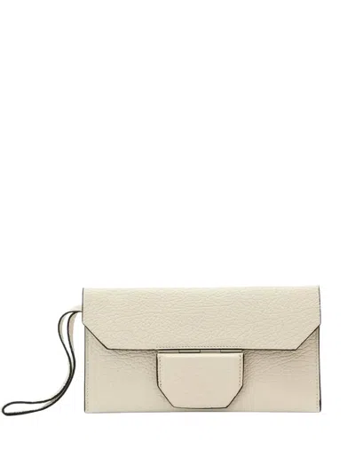 Allsaints Leather Clutch Bag In Neutral