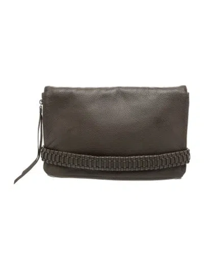 Pre-owned Allsaints Leather Clutch In Grey