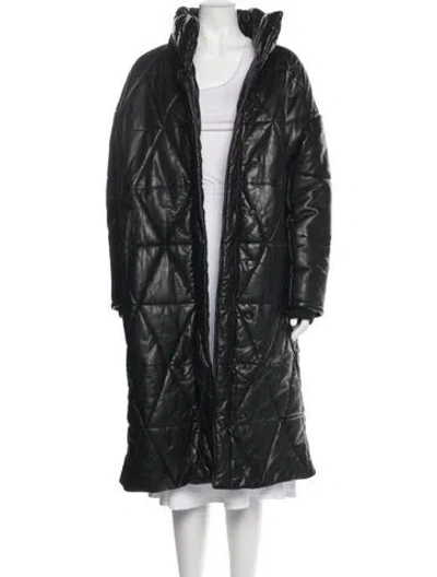 Pre-owned Allsaints Leather Coat In Black
