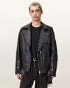 Allsaints Leather Cole Leather Biker Jacket In Black