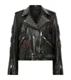 Allsaints Leather College Biker Jacket In Black