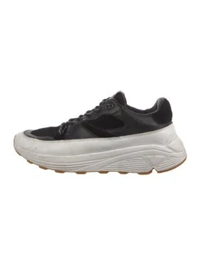 Pre-owned Allsaints Leather Colorblock Pattern Sneakers In White