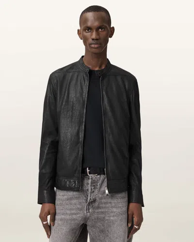Allsaints Leather Colt Slim Fit Leather Jacket In Black